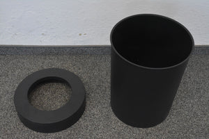 Authentics Midi Cap Abfalleimer 20 l Volumen - abnehmbarer Ringaufsatz - Kunststoff - Schwarz