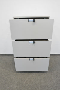 Steelcase Flexbox Modul-Kombination mit 3 Auszügen 800mm breit - 400mm tief - Spanplatte Lichtgrau