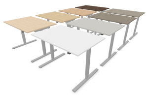 Narbutas Easy Sitz-Steh Schreibtisch - Spanplatte - Eichendekor gebleicht