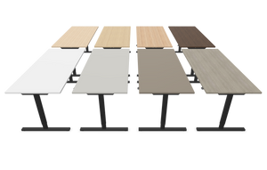 Narbutas Easy Sitz-Steh Schreibtisch - Spanplatte - Walnussdekor dunkel mit Struktur